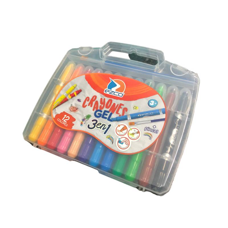 Crayones Gel 3 En 1 + Pincel (x12)