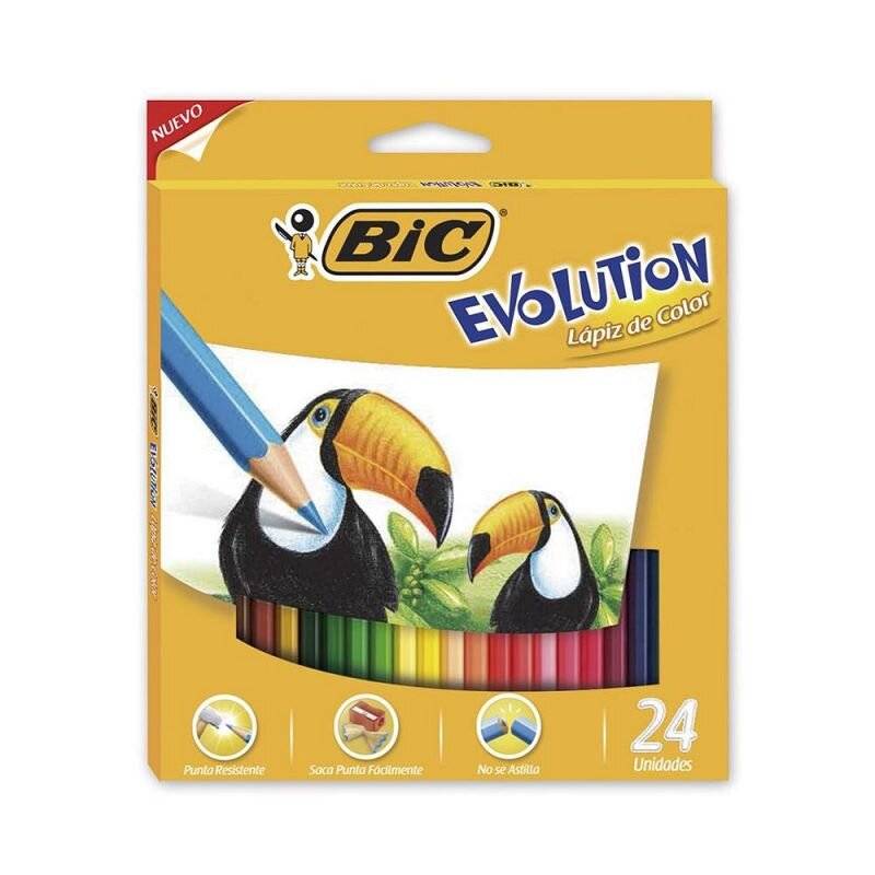 Lapices De Colores Bic Evolution (x24)