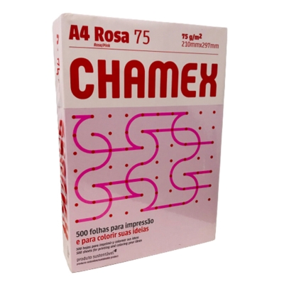 Resma Chamex Papel Color 75 Grs Rosa (500 Hojas)