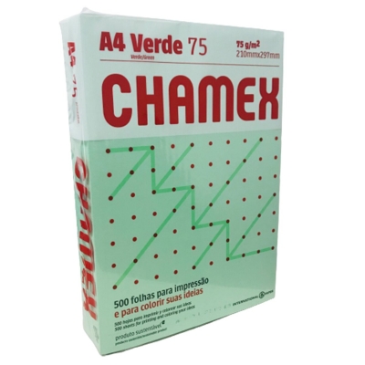 Resma Chamex Papel Color 75 Grs Verde (500 Hojas)