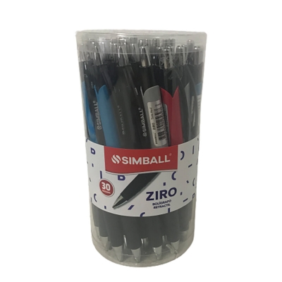 Bolgrafo Simball Ziro 1mm Retrctil Azul (x30)