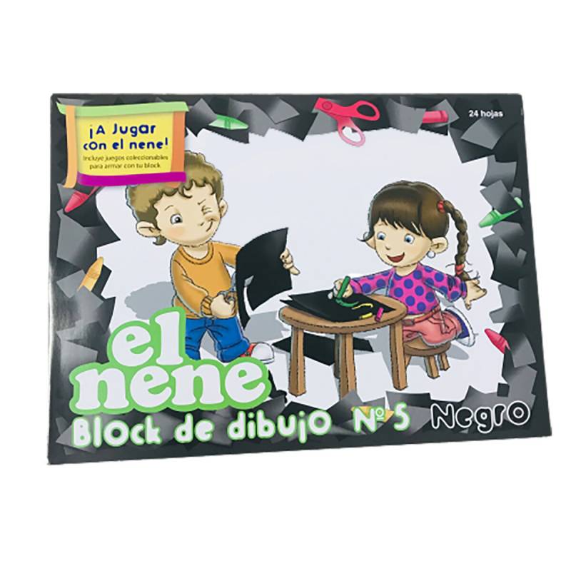 Block De Dibujo N5 Negro El Nene (24 Hojas)