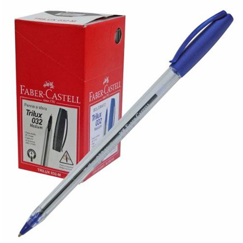 Bolgrafo Faber Castell Trilux032 Med Azul Y Negro (x Unidad)