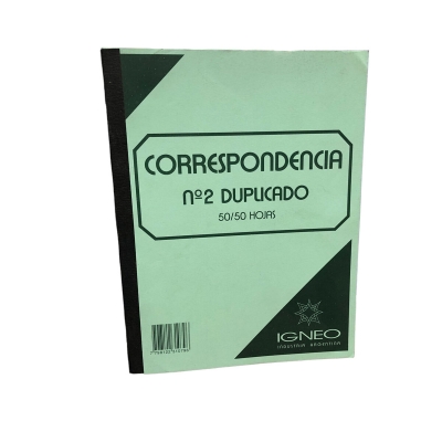 Cuaderno Correspondencia Nº2 Duplicado (50 Hojas Duplicadas)