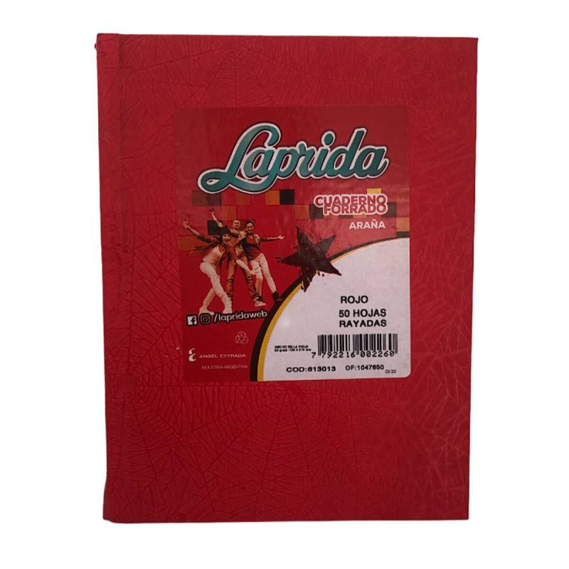 Cuaderno 16x21 Laprida Rayado Rojo Araa (50 Hojas)