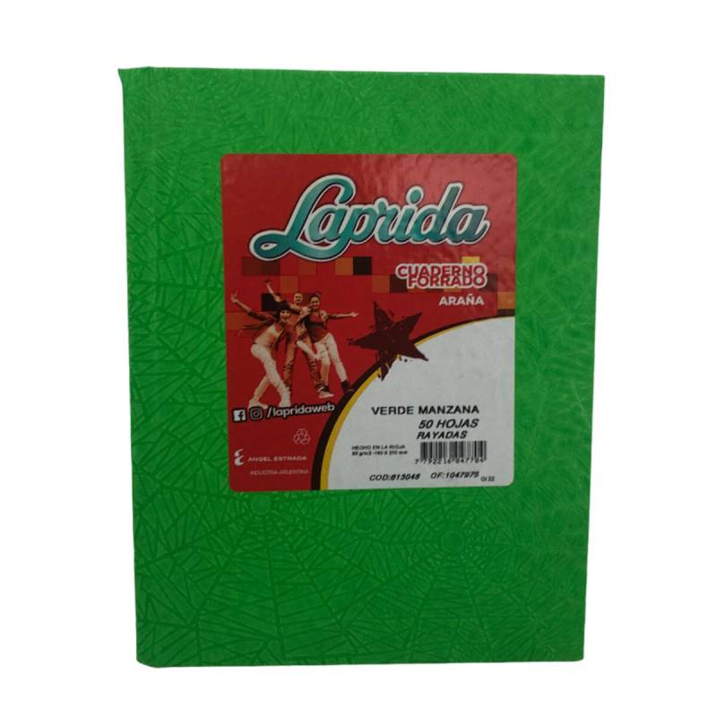 Cuaderno 16x21 Laprida Rayado Verde C. Araa (50 Hojas)