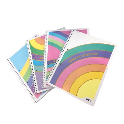 10 Cuadernos A4 Rayado Tapa Flexible Rainbow (80 Hojas)