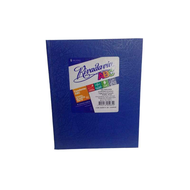 Cuaderno Abc Rivadavia Araa Cuadriculado Grande Azul (50 Hojas)