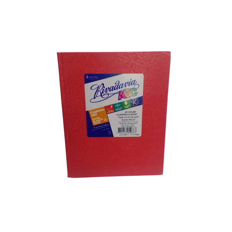 Cuaderno Abc Rivadavia Araa Cuadriculado Grande Rojo (50 Hojas)
