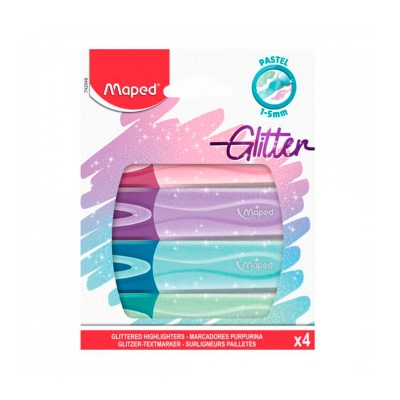 Resaltador Maped Glitter Pastel Blister (x4)