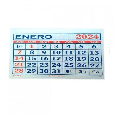 Calendario Mensual 2024 De 20 X 11 Cm