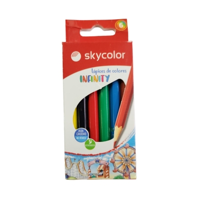 Lapices De Colores Cortos Skycolor (x6)