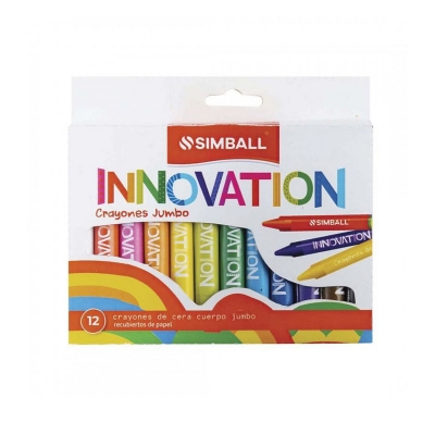 Lapices De Cera Simball Innovation Jumbo X 12 Colores