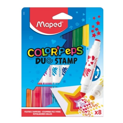Marcador Maped Color Peps Duostamp C/sellos X 8 Colores
