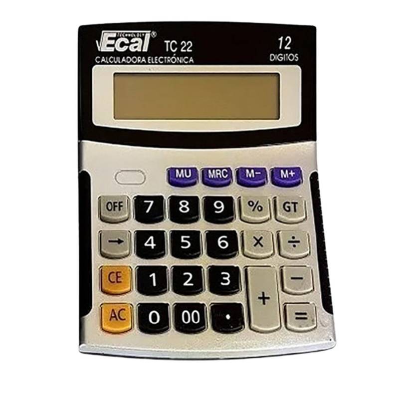 Calculadora Ecal Tc22 12 Dgitos Gran Visor On/off Auto %
