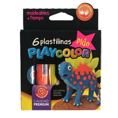 Plastilina Playcolor Surtidas Flúo (x6)