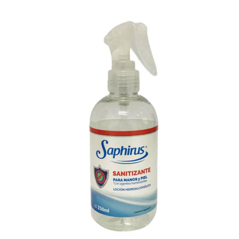Alcohol Humectante Sanitizante Saphirus En Spray A Gatillo (x250ml)